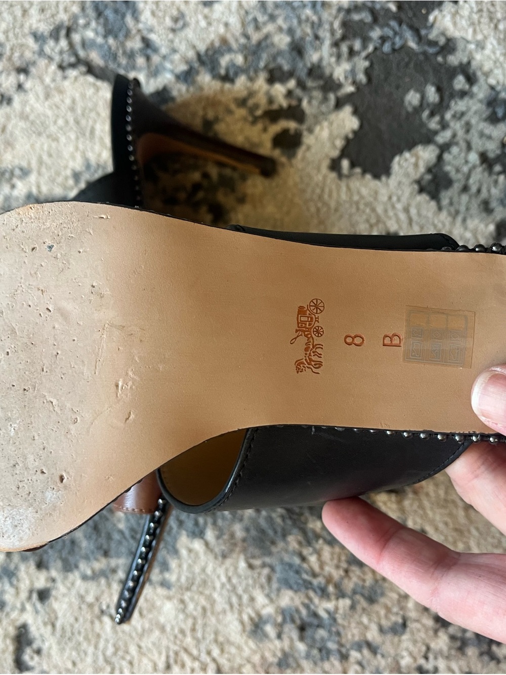 Coach Black and Brown Willa Two-Band Slide Heels - Picture 3 of 4